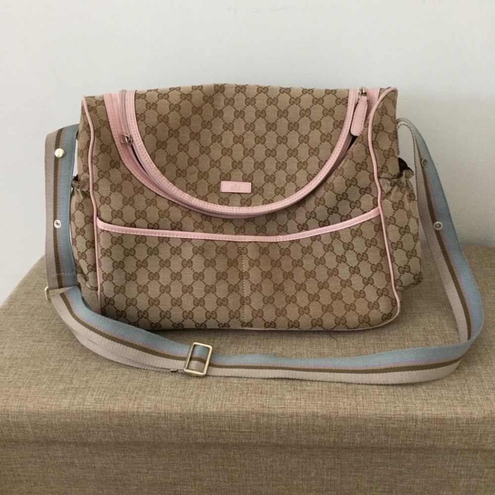 Gucci Monogram Diaper bag Pink